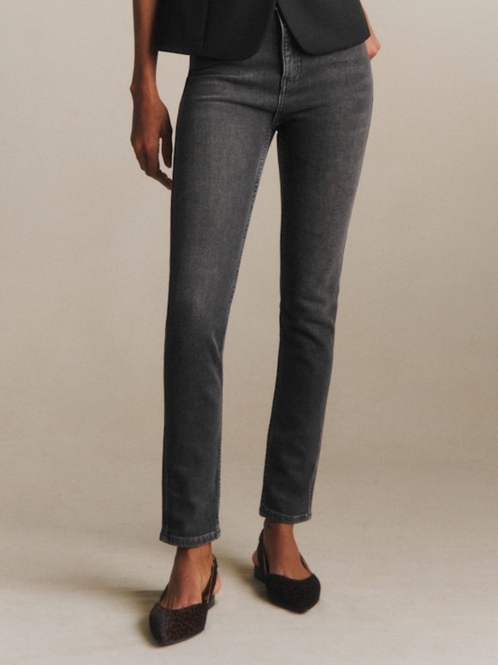 Sezane Slim Parfait Jeans in Middle Grey sz 26